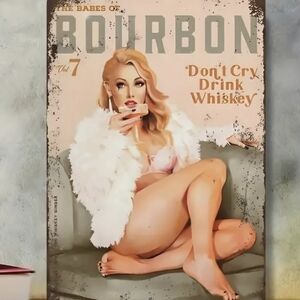 Bourbon Aluminum Tin Decorative Sign